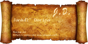 Jankó Dorina névjegykártya
