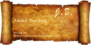 Jankó Dorina névjegykártya